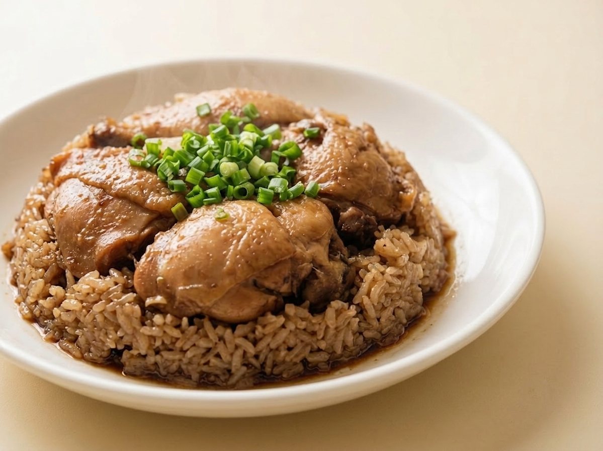 Steamed chicken with sticky rice