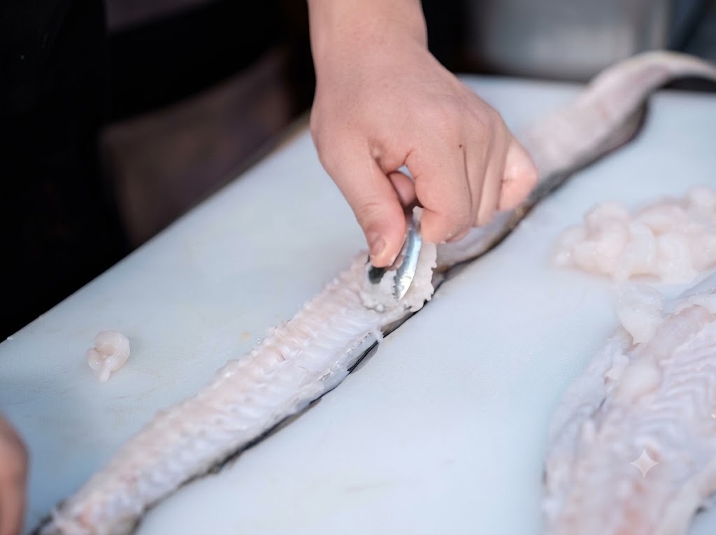 Fresh fish, cleaned and filleted